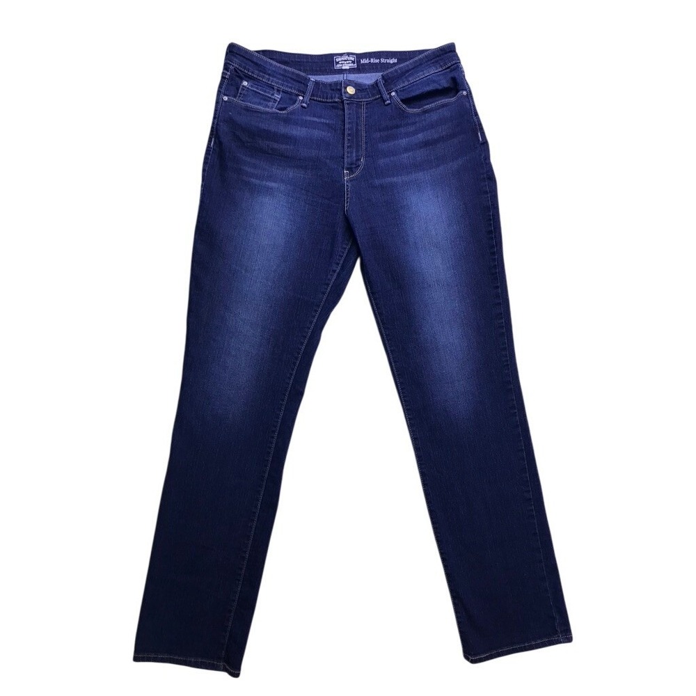 Signature by Levi Strauss Jeans Womens‎ 16M Blue Mid-Rise Straight Leg Dark wash